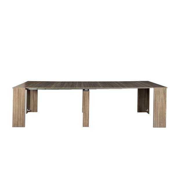 Extendable Console Table Extending Sofa Table w/Spacious Tabletop for Living Room, Multifunctional Extra Long Dining Table
