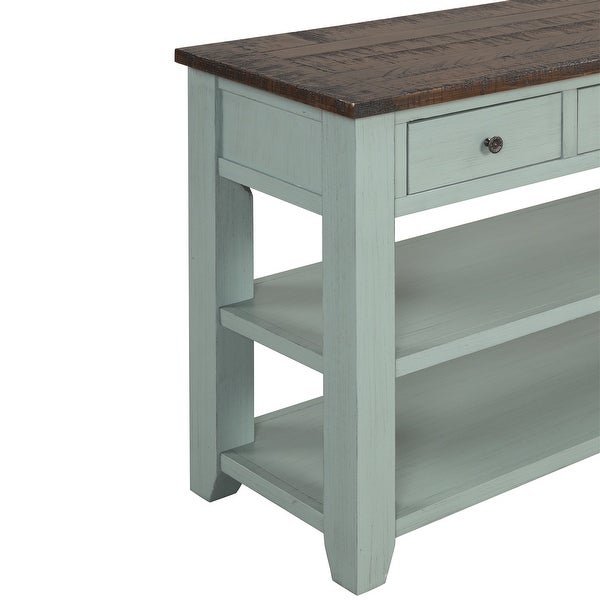 Side Table Console Table, Sofa Side Table with 3 Drawers and 2 Shelves