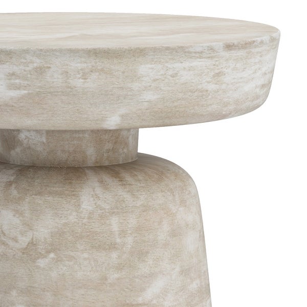 WYNDENHALL Krentz SOLID MANGO WOOD 16 inch Wide Round Contemporary Rustic Accent Table