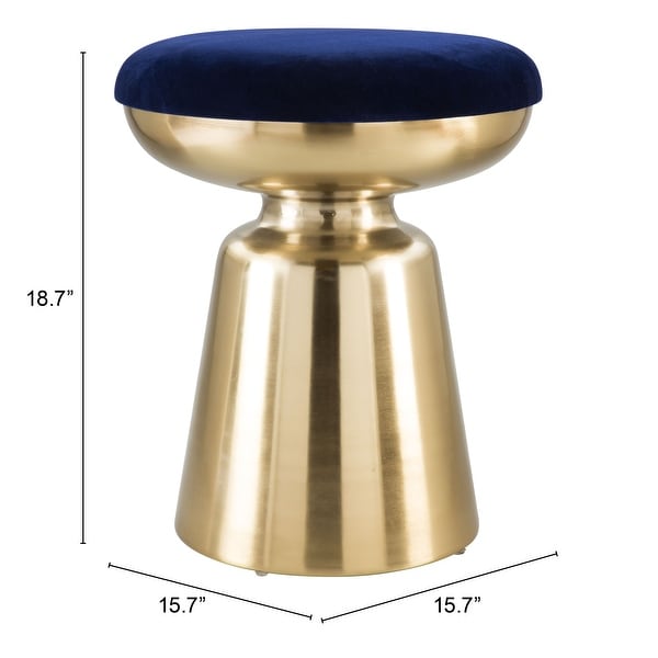 Juniper Side Stool Blue and Gold - Blue, Gold - 15.7