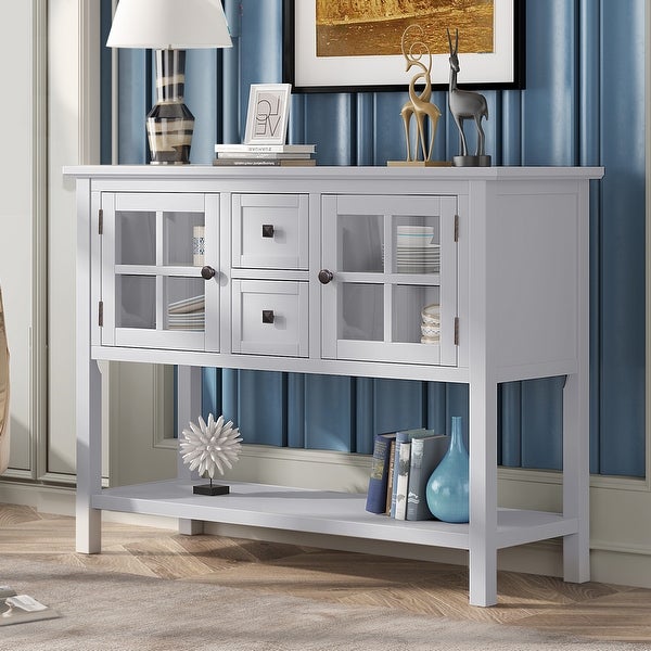 45'' Modern Console Table with 2 Drawers, 2 Cabinets and 1 Shelf