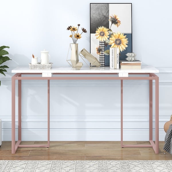 Console Table, Extra Long Entryway Table with Metal Frame|Pi