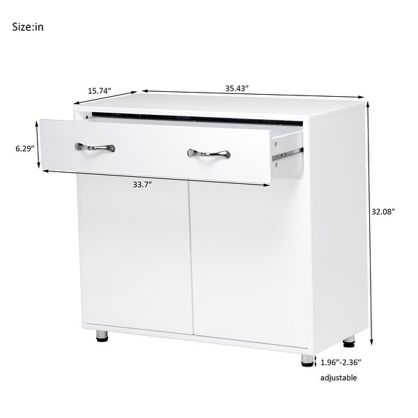 Two Doors Side Table-Grey,3 Times Painting Process,Simple design