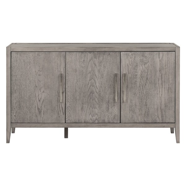 Modern Storage Cabinet Sideboard with 3 Metal Handles and 3 Doors, Wooden Cabinet with Adjustable Shelf for Entryway, Living Room