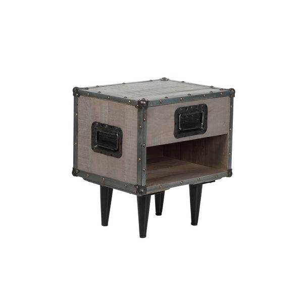 ExBrite Solid Wood Coffee Table ,Gray Wash 24'' W X 46'' H X 19''