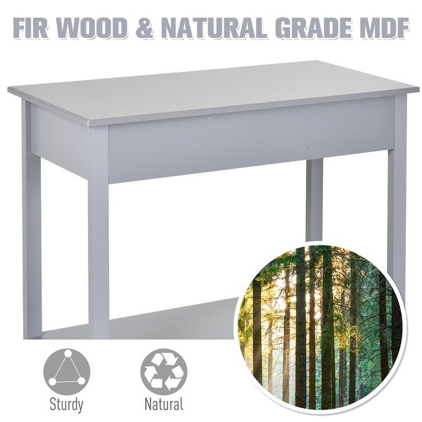 HOMCOM Console Table Industrial Desk with Drawer Bottom Shelf and Large Tabletop for Pictures, Great for the Entryway