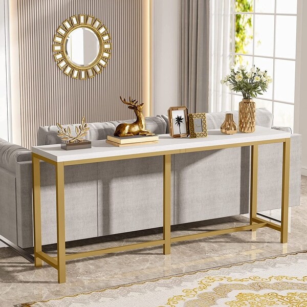 Extra Long Sofa Couch Console Table, 71inch Narrow Entryway Hallway Table