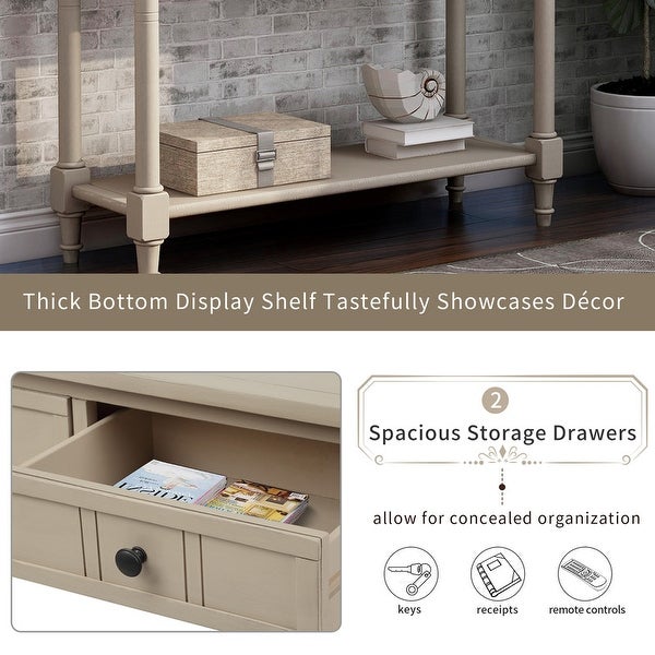 Traditional Leisure Area Sideboard,Console Table with 2 DrawersandShelf