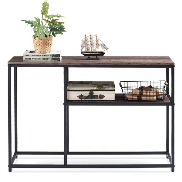 Mcombo Narrow Console Table, Sofa Table Small TV Entryway Table with Storage Shelf, Buffet Table for Hallway Living Room