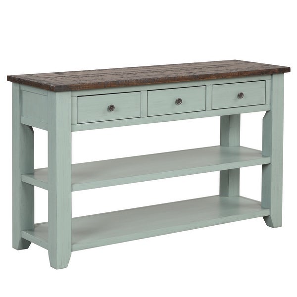 Side Table Console Table, Sofa Side Table with 3 Drawers and 2 Shelves