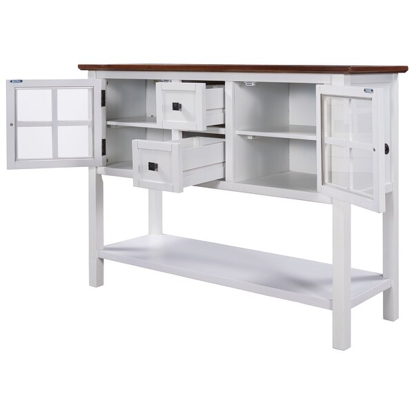 Global Pronex 45'' Modern Console Table Sofa Table for Living Room with 2 Drawers, 2 Cabinets and 1 Shelf