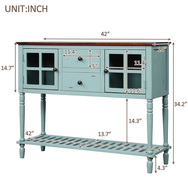Console Table with Bottom Shelf, Storage Cabinet Living Room