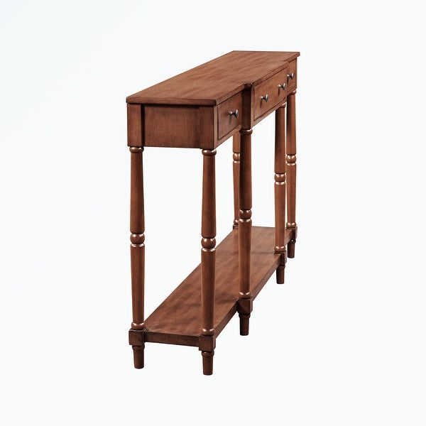 Solid Wood Console Table, with Storage Shelf and Drawer