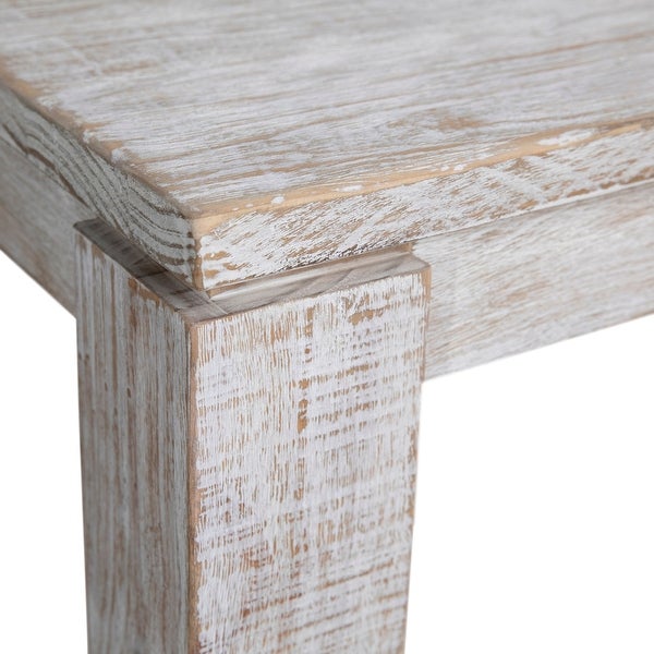 Datona 22-inch Square Reclaimed Pine Block Feet Side Table, Natural Finish