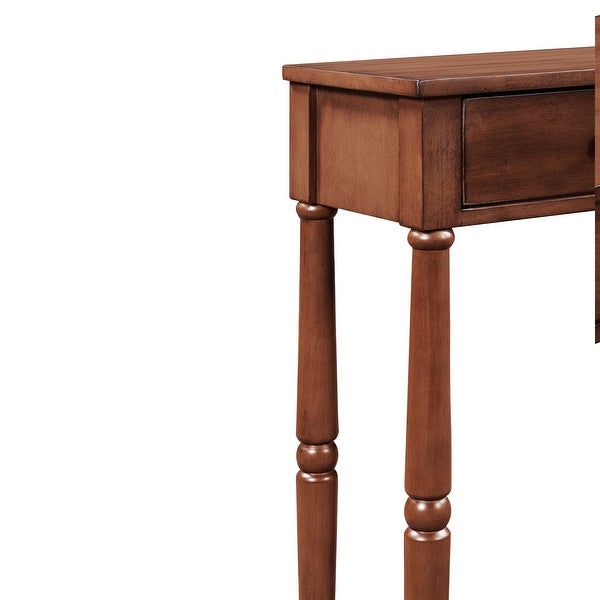 Solid Wood Console Table, Entryway Table with Storage Shelf and Drawer