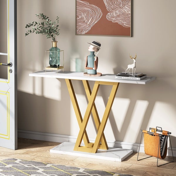 Console Sofa Table, Industrial Entryway Table for Hallway