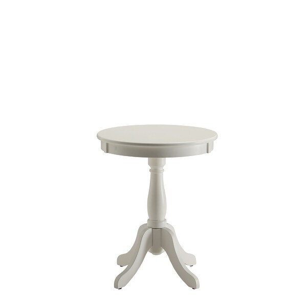 Alger Side Table, Wooden Turned Pedestal with 4 Solid Wood Legs
