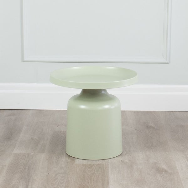 Klay Minimalist Metal Pedestal Side Table, 20-inch Diameter