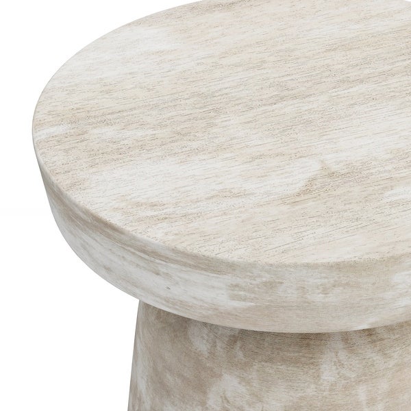 WYNDENHALL Krentz SOLID MANGO WOOD 16 inch Wide Round Contemporary Rustic Accent Table