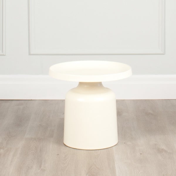 Klay Minimalist Metal Pedestal Side Table, 20-inch Diameter
