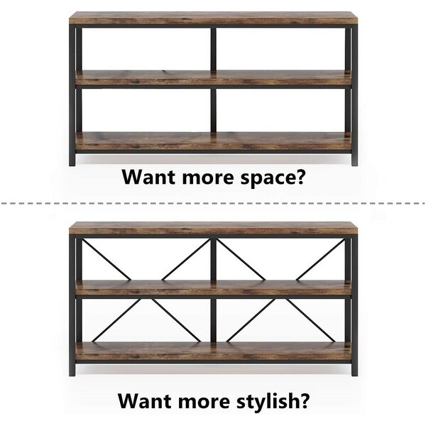 Sofa Table, 3 Tiers Console Table TV Stand with Storage Shelves