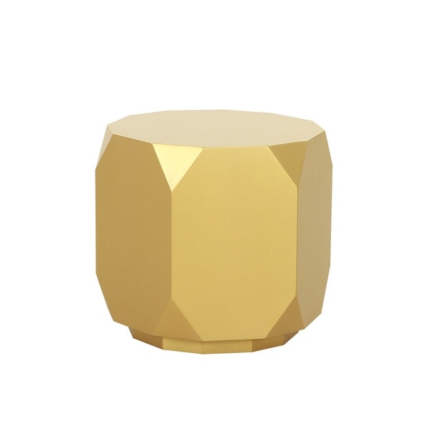 Pasargad Home Selva Design Wood Finish Side Table, Gold - 22