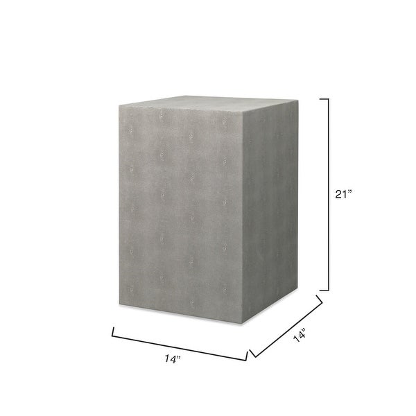 Alden Décor Esme Faux-Shagreen Square Side Table, Grey