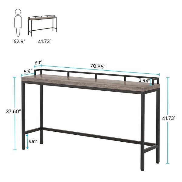 Console Table Behind Sofa Couch, 70.9 inch Long Narrow Entry Table