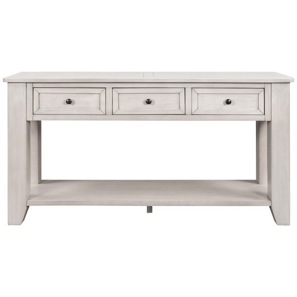 Wood Console Table with 3 Drawers and 1 Shelf,Living Room