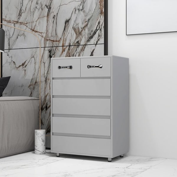 Six Drawer Storage Cabinet Side Table,White