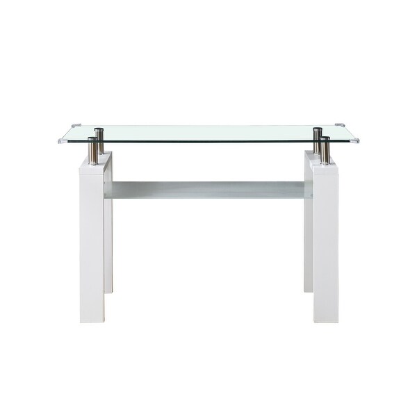 MDF Console Table, Tempered Glass Top