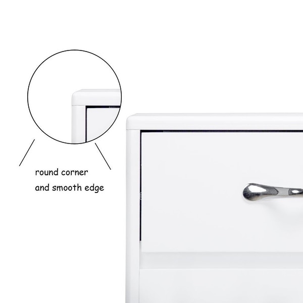Six Drawer Storage Cabinet Side Table,White