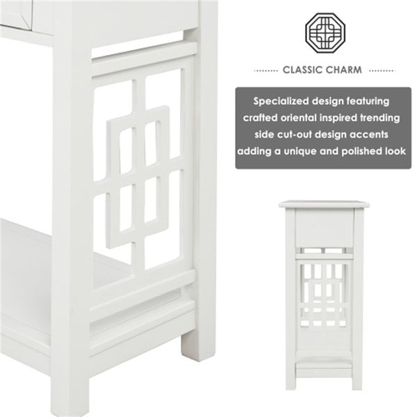 Console Table with 2 Drawers and Bottom Shelf,Accent Sofa Table