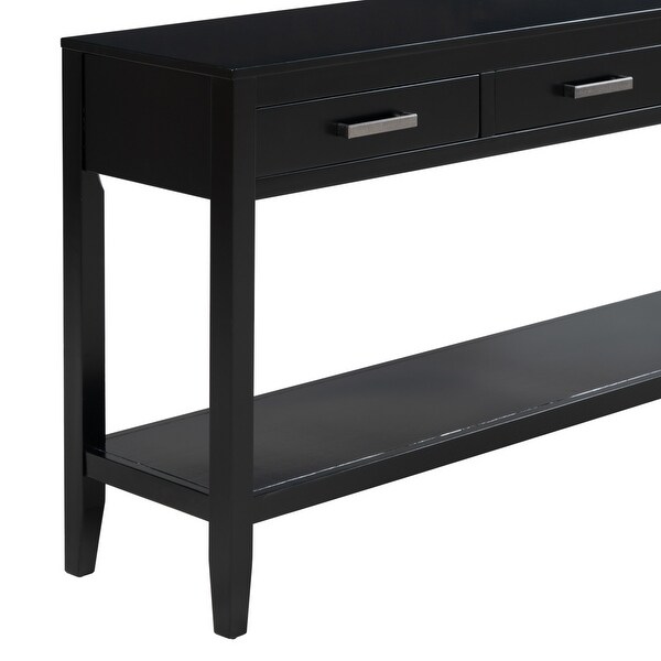 3-Drawer Console Table with 1 Shelf, Classic Entrance Storage Display Table for Entryway, Living Room, Hallway