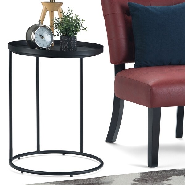 WYNDENHALL Lipton Industrial 18 inch Wide Metal Accent Side Table in Black, Fully Assembled - 18