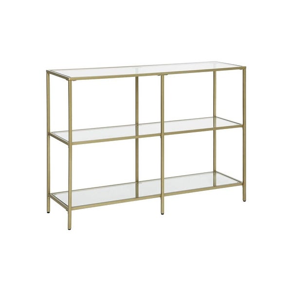 Console Table, Tempered Glass Sofa Table, 3-Tier Storage Rack, Modern Shelf, Sturdy, Easy to Assemble, for Living Room