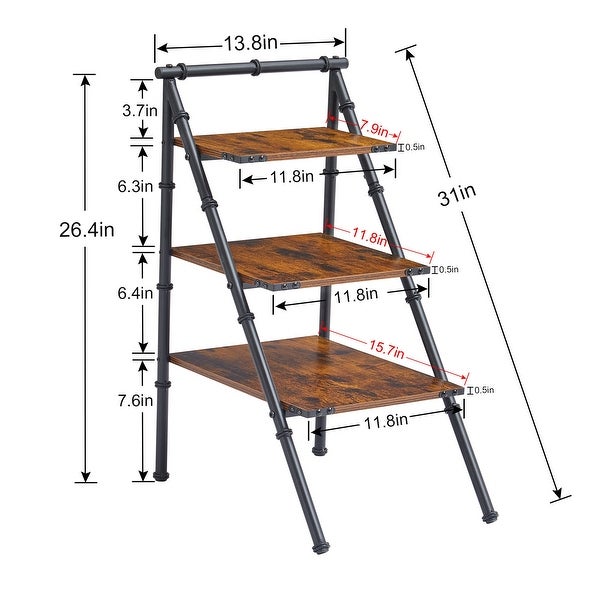 VECELO, Triangular Side Table With 3-tier Storage Shelves(1PCS/2PCS)
