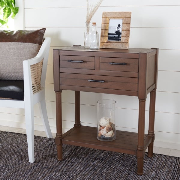 SAFAVIEH Filbert Distressed White 3-Drawer Console Table