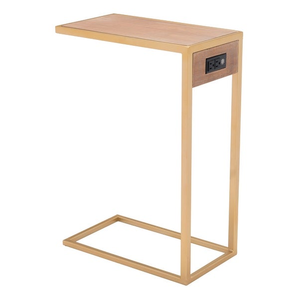 Ike Side Table Brown and Gold - Brown, Gold - 18.1