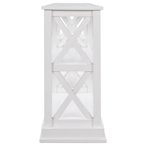 Console Table with 3-Tier Open Storage Spaces, Narrow Sofa Entry Table for Living Room, Entryway and Hallway