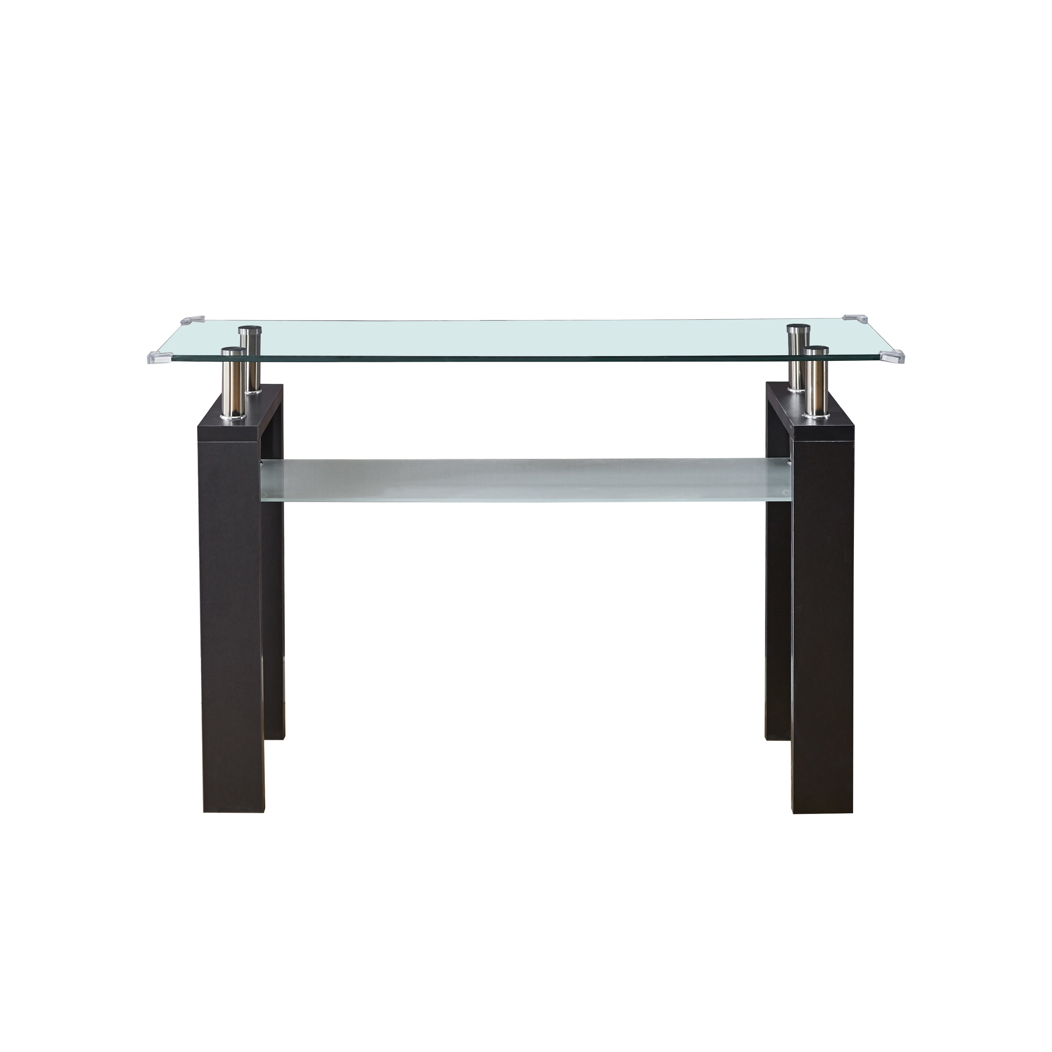 MDF Console Table, Tempered Glass Top