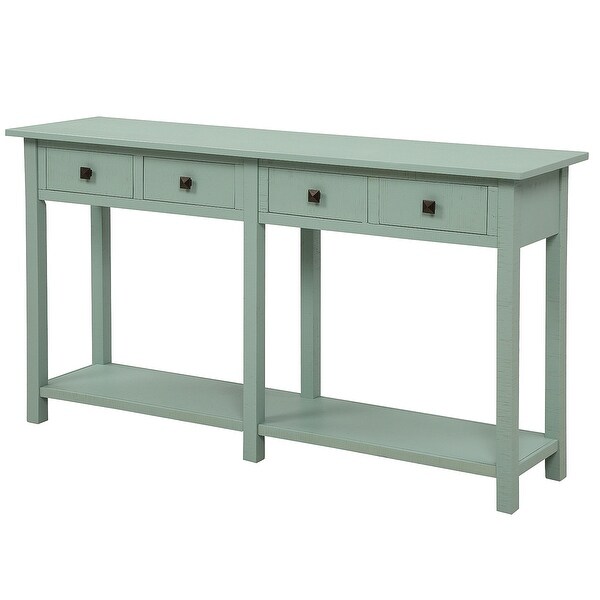 Rustic Console Table with Drawer and Bottom Shelf