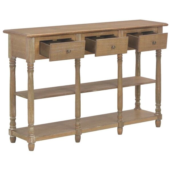 Console Table Entryway Table with Storage Shelves, Industrial Wood Hallway Sofa Table for Living Room, Couch, Kitchen Counter