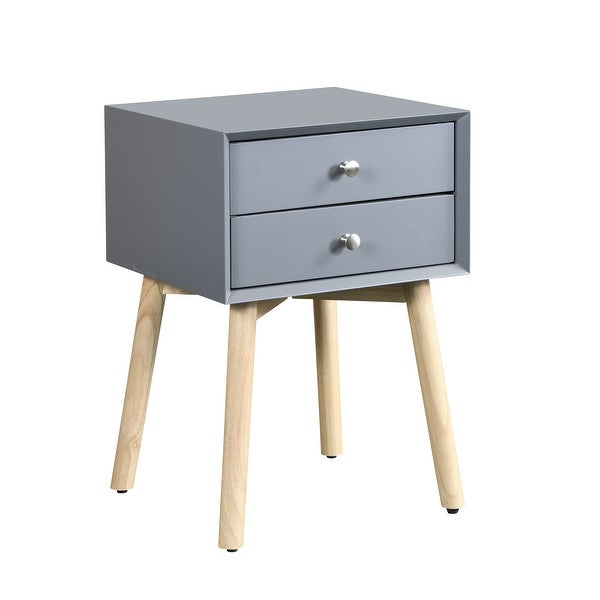 Mid-Century Modern Storage Cabinet, Side Table with 2 Drawers