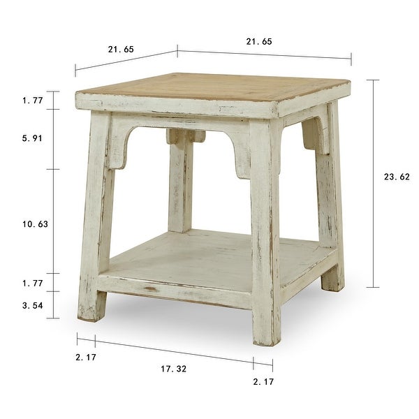 Artissance Amalfi Side Table, 24 Inch Tall, Antique Off White - 22
