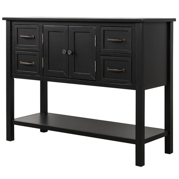 43'' Modern Console Table Simple Exquisite Sofa Table with 4 Drawers , 1 Cabinet and 1 Shelf for Living Room Kitchen Dining Room