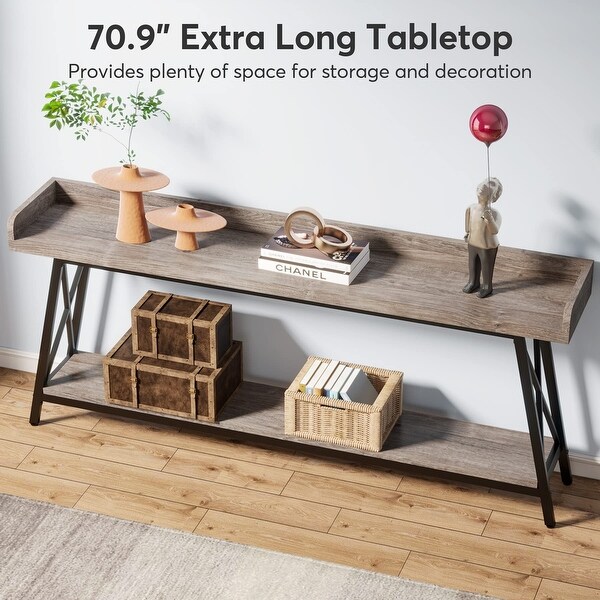 70.9 inch Extra Long Console Table Behind Sofa Couch, Narrow Entryway Table