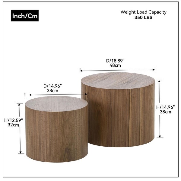 MDF with Ash Coffee Table, Walnut Veneer Sidetable End Table, Oak Ottoman