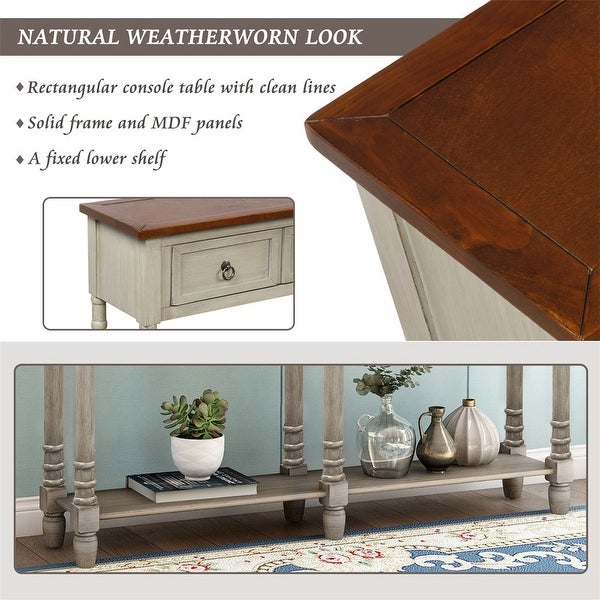 Storage Console Table Sideboard with DrawersandShelf for Entryway,Grey