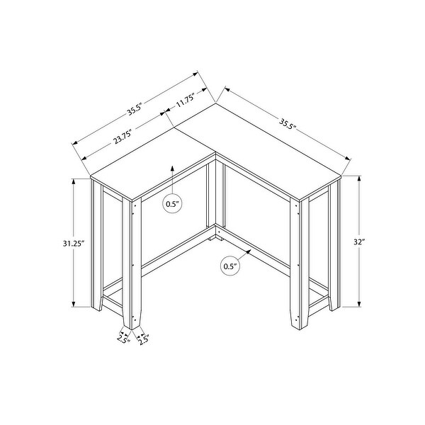Accent Table, Console, Entryway, Narrow, Corner, Living Room, Bedroom, Laminate, Contemporary, Modern - 35.5